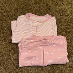 Carter's Pink Baby footie pajama set 9m